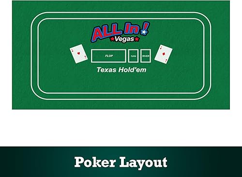 Miniatura 7 de STERLING Games Poker Blackjack Craps Felt Layout, 72" x 36" Double Sided Mat for Casino Style Home Gaming Table Top Cover Cloth Mat