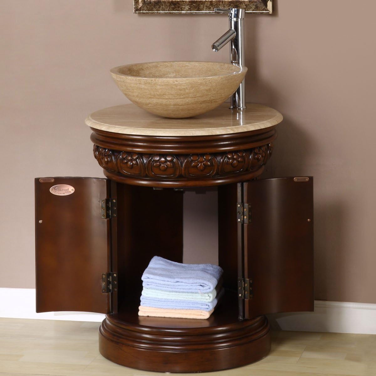 Silkroad Exclusive HYP-0160-T- SRS-0029B Bathroom Vanity, 24-Inch