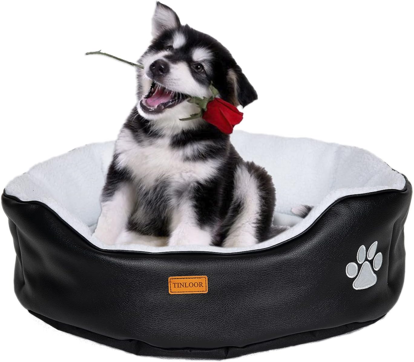 Dog Bed for Small, Medium Dogs - Round Oval Hug Support Dog Bed, Waterproof Bottom, Breathable, for Pets
