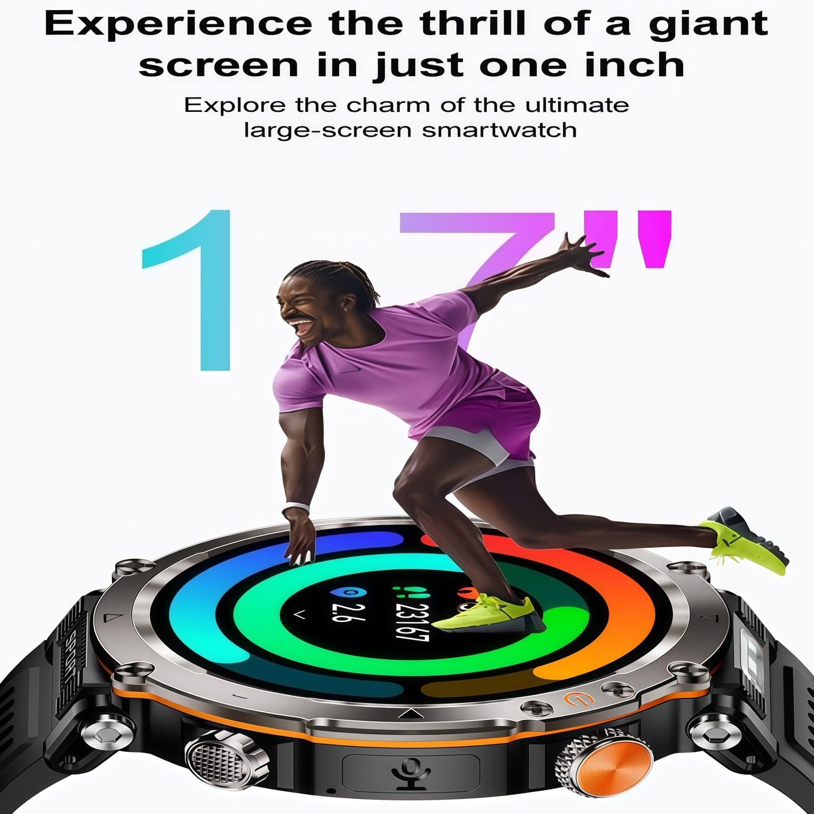 Reloj Inteligente para Hombres Y Mujeres, Reloj De Fitness,Resistente Al Agua, Llamadas Bluetooth, Pantalla Grande De 1,7 Pulgadas,para Android iOS