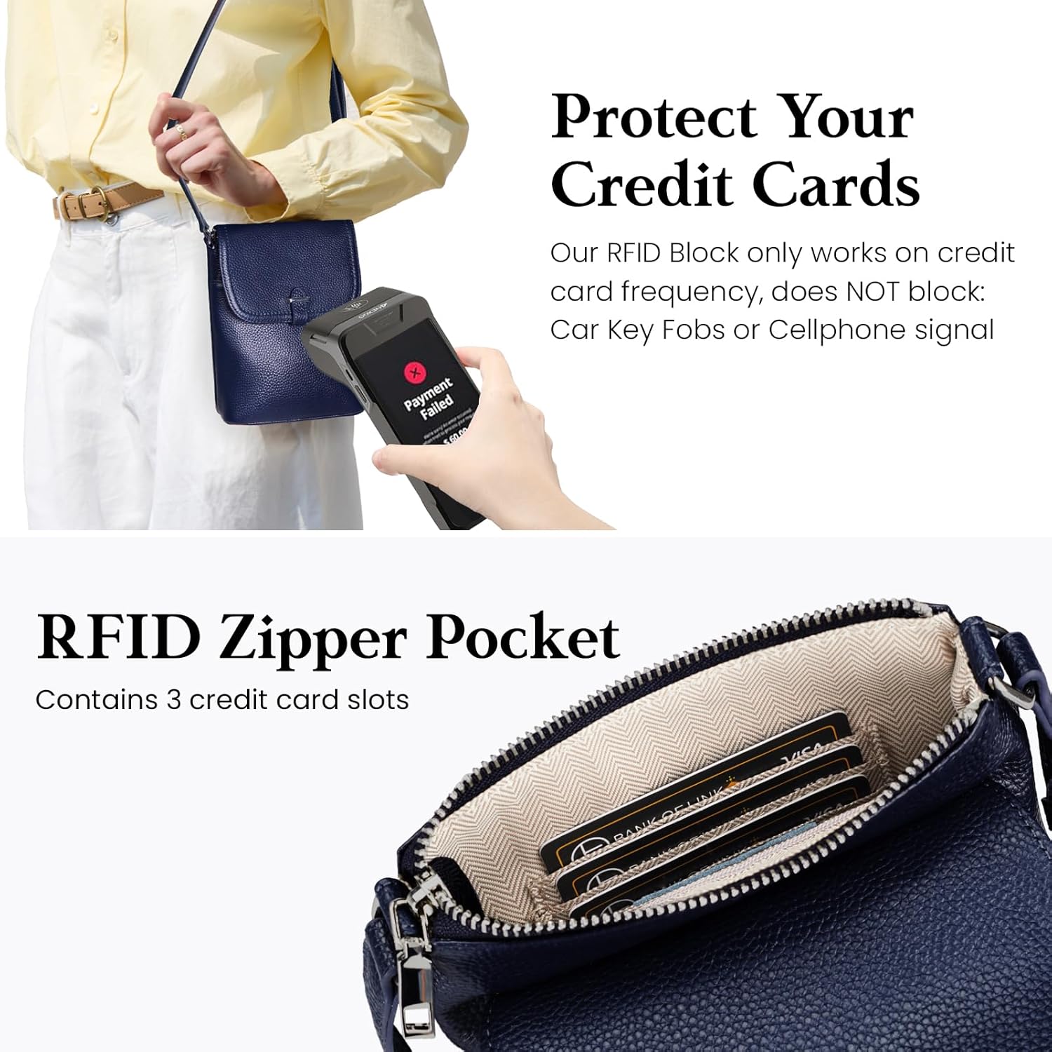 befen Genuine Leather Crossbody Bags for Women, Womens Cell Phone Purses Cross body Bag Purse with RFID Card Slots