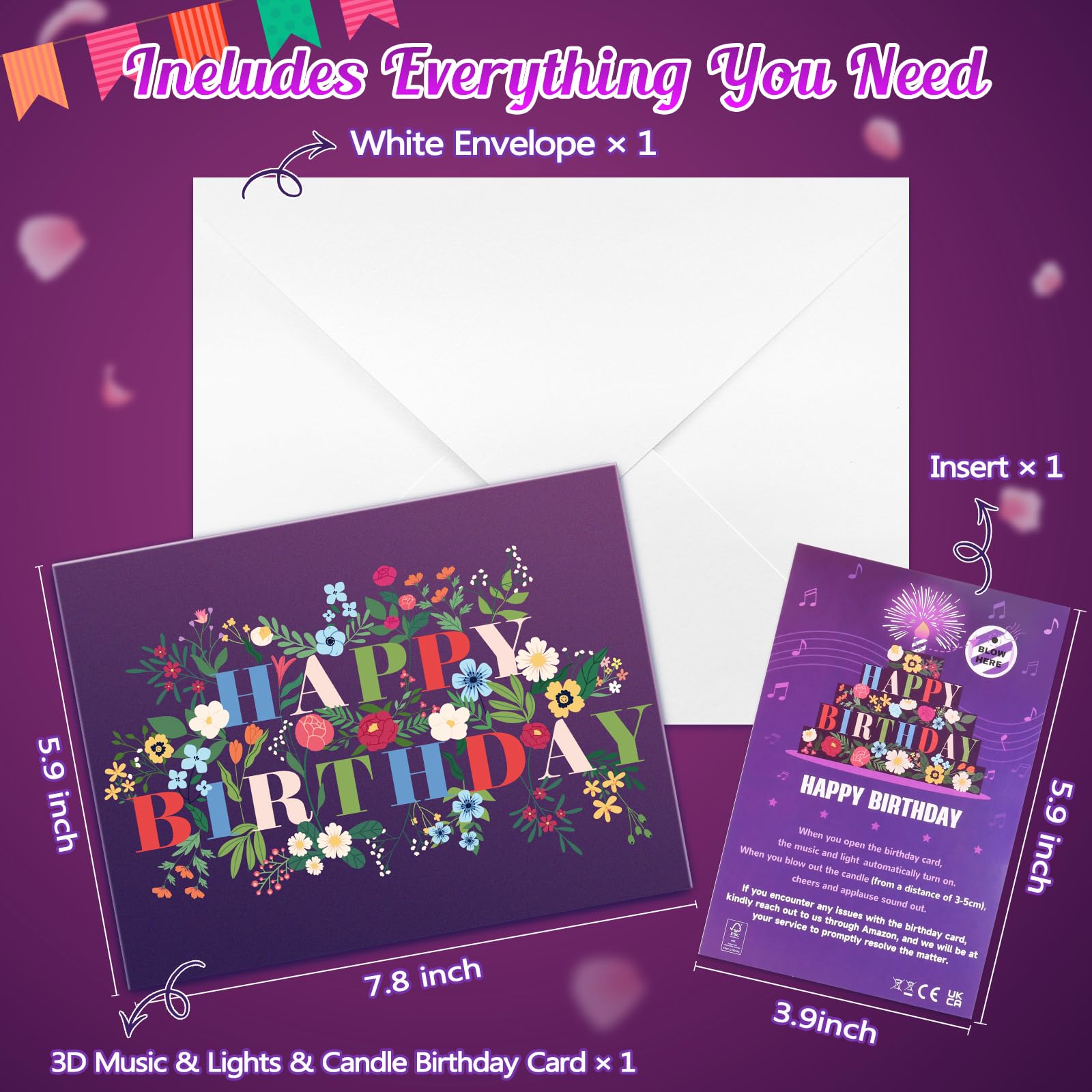 FITMITE Tarjeta de aniversario, luz, música y fuegos artificiales, regalo romántico para ella, él, pareja, tarjeta de boda, tarjeta de San Valentín, tarjetas de feliz aniversario