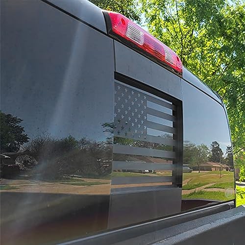Miniatura 6 de Calcomanías para ventana trasera para camionetas, calcomanías de bandera estadounidense para ventana trasera corrediza para Dodge Ram 1500,