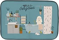 Vista 89 de Caroline's Treasures CK7824DDM - Tapete absorbente para secado de platos con diseño de bulldog inglés, rojo y blanco, para encimera de cocina, 14 x