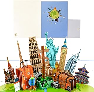 Pop Up Reisegutschein,3D Pop-Up Karte Reise,Geschenkkarte zur Reise,Gutschein für Flugticket,3D Gutscheinkarte,für Reise oder als Städtereise Gutschein