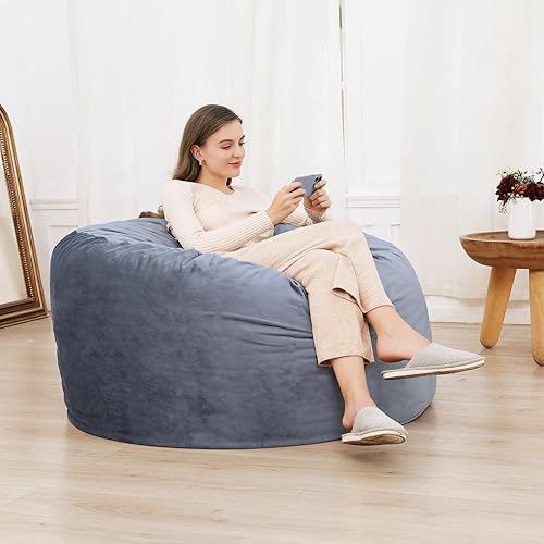 GarveeHome Bean Bag Chairs with Velvet Cover, 4 ft Adult