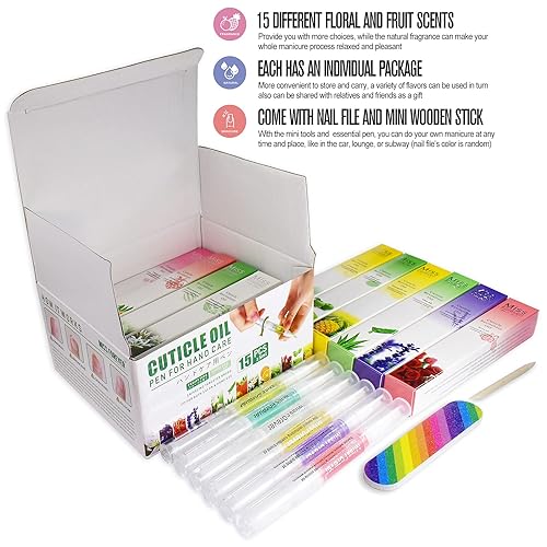 Miniatura 2 de 15 bolígrafos de aceite para cutículas para el cuidado de uñas, kit de tratamiento de uñas para uñas dañadas, reparación de suero, fortalecedor,