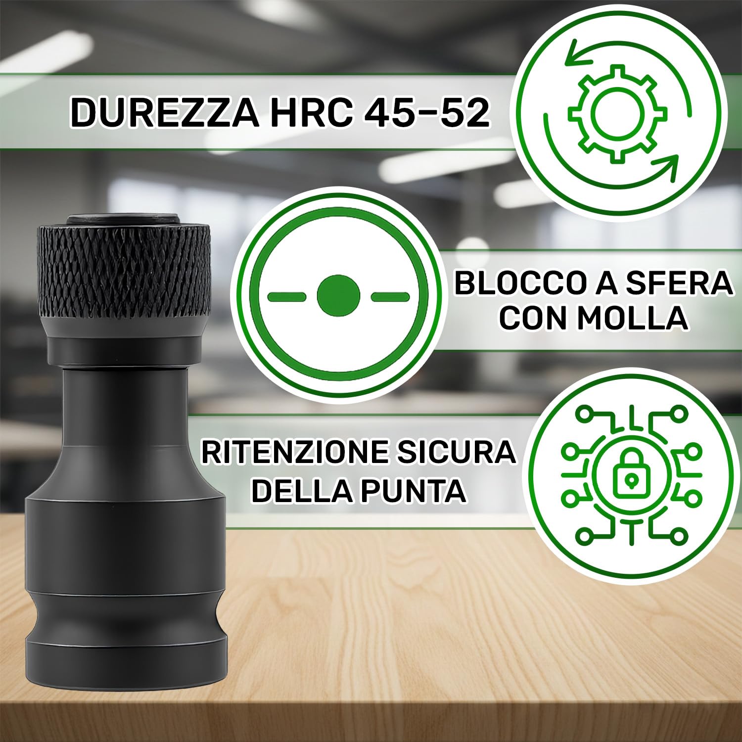 ONIX TECH Adattatore Avvitatore a Impulsi 1/2 per Avvitatore a Impulsi - con Ingresso da 1/2“ Quadrato e Uscita da 1/4” Esagonale - Alta Gamma di CR-V - Garanzia di 5 Anni