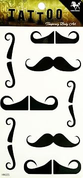 Black Mustache Temporary Tattoos 3D For Men Women Arts Mustache Cartoon Sticker Painting Sexy Body Festive Party Supplies Design Decorations Neck Chest Shoulder Legs Arm Back