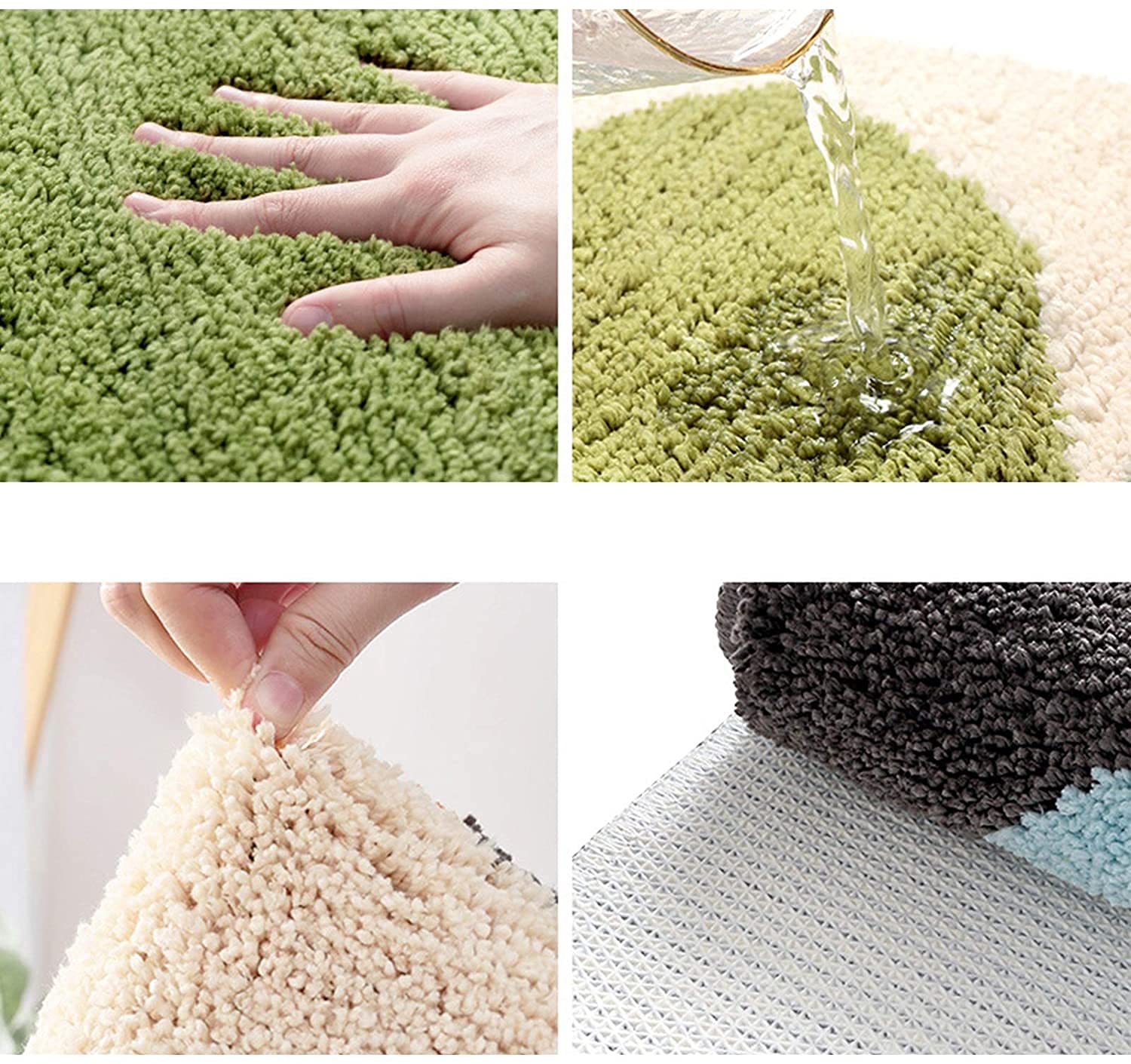 PAASHE Tappeti da Bagno Moderni Antiscivolo Stile Tappeto da Bagno Stile Tribale tappeti a Microfibra per Vasca Doccia per Bagno Vasca da Bagno Kichen (Color : Green, Size : Small)