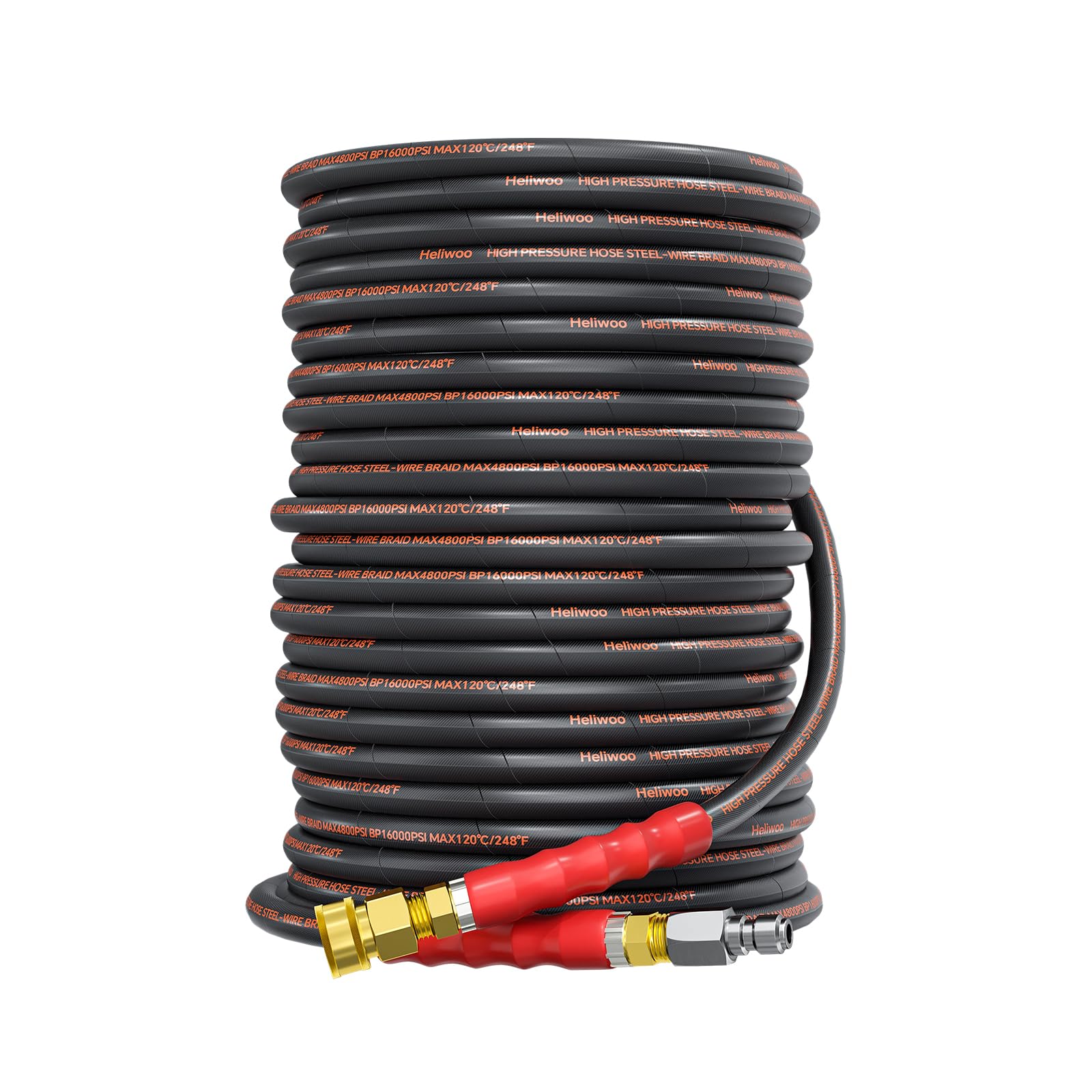 100FT Pressure Washer Hose 3/8" 4800PSI Kink Resistant