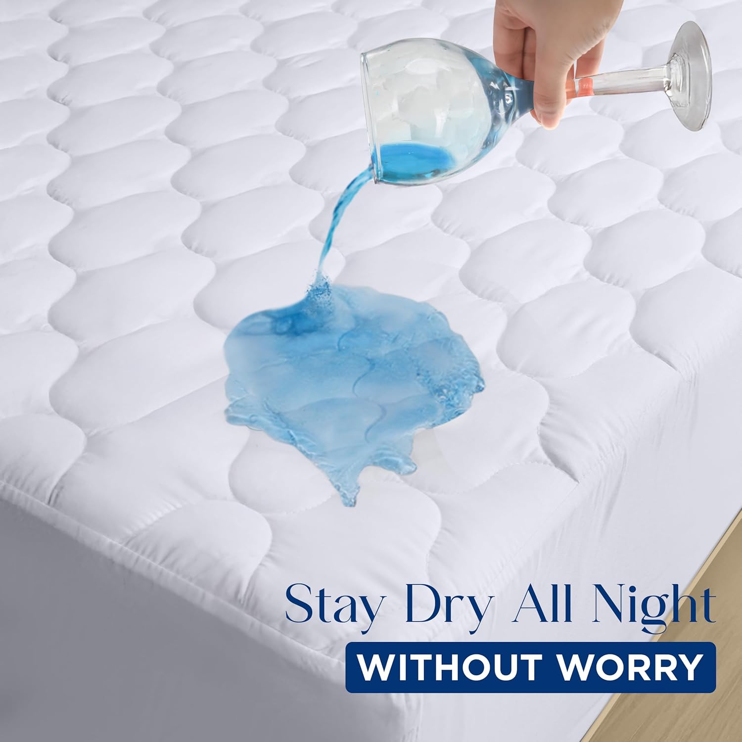 Utopia Bedding Waterproof Mattress Protector, Twin Mattress Pad, Quilted Fitted Cover Stretches up to 16 Inches Deep (White) - Image 8