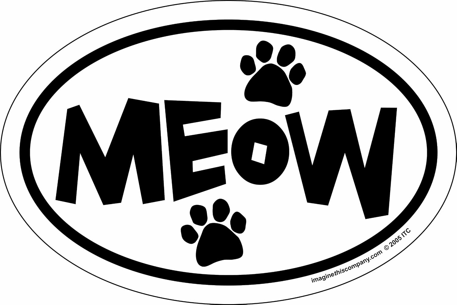Imagine This 4-Inch by 6-Inch Car Magnet Oval, Meow Paws