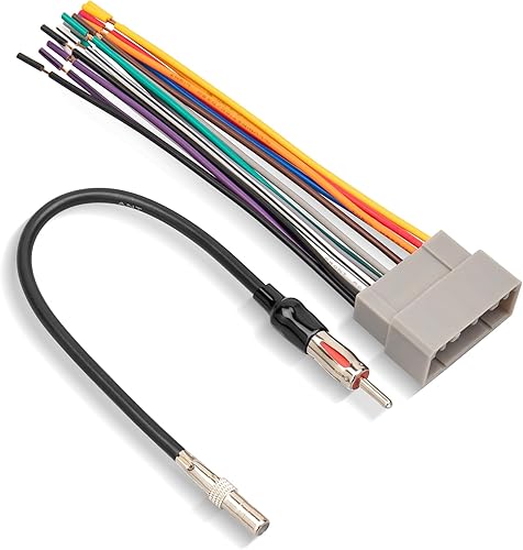 RED WOLF Reemplazo de arnés de cable de instalación de radio con adaptador de antena para Jeep 2003-2007, Dodge ram 2002-2007, Chrysler 2000-2007