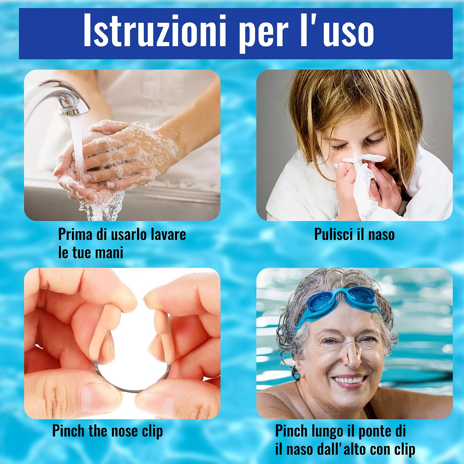 12 Pezzi Nuoto Naso Clip, Naso in Silicone per Nuoto, Stringinaso Nuoto Professionale, Silicone Clip Naso Nuoto, Tappanaso Nuoto, per Protezione Allenamento da per Adulti e Bambini Comodo