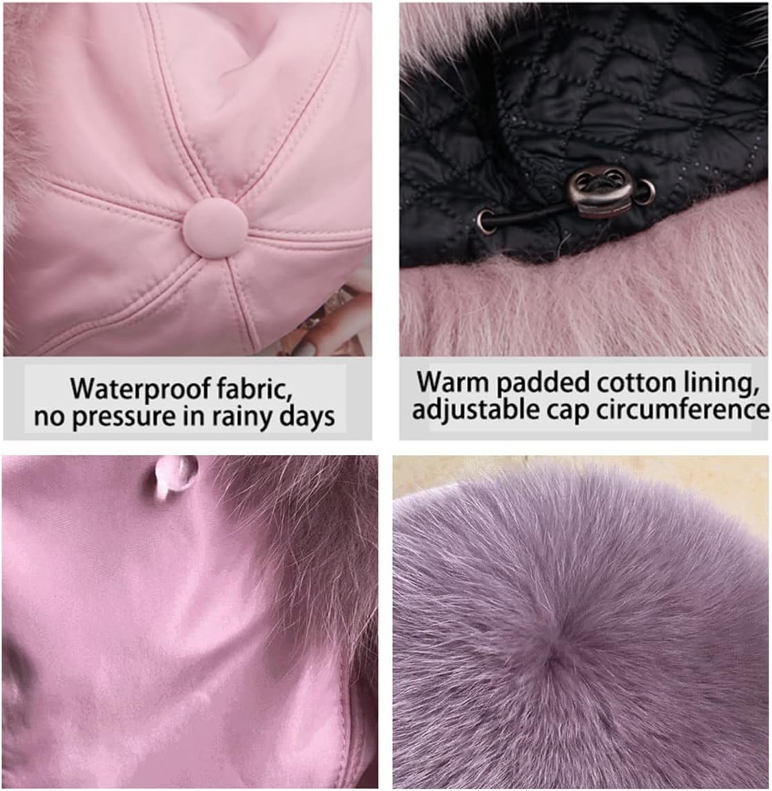 ECYC Faux Fur Warm Hat, Winter Thick Trapper Hat Russian Earflap Cap with Pom Pom for Women
