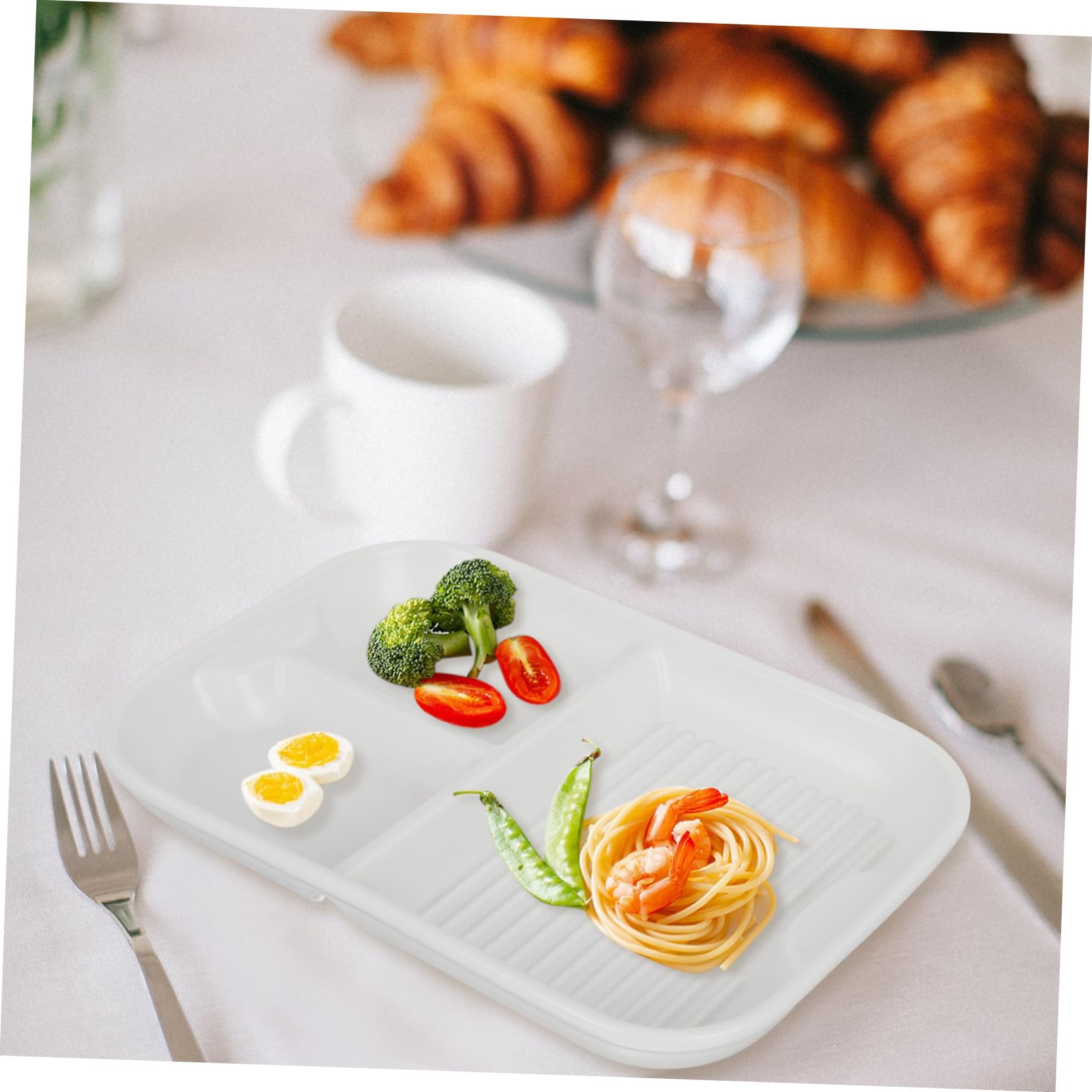 Assiette à Petit-déjeuner en Céramique Compartimentée pour Maison