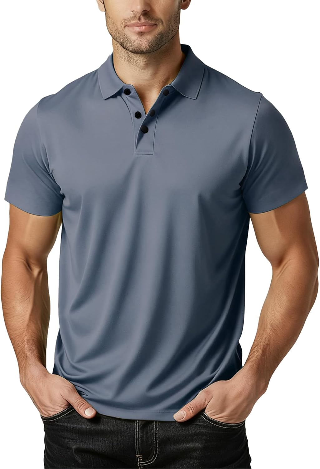 Polo Shirts for Men: Quick Dry Moisture Wicking High Elasticity Convenient Slim Fit Polo Runs Small Order One Size Up