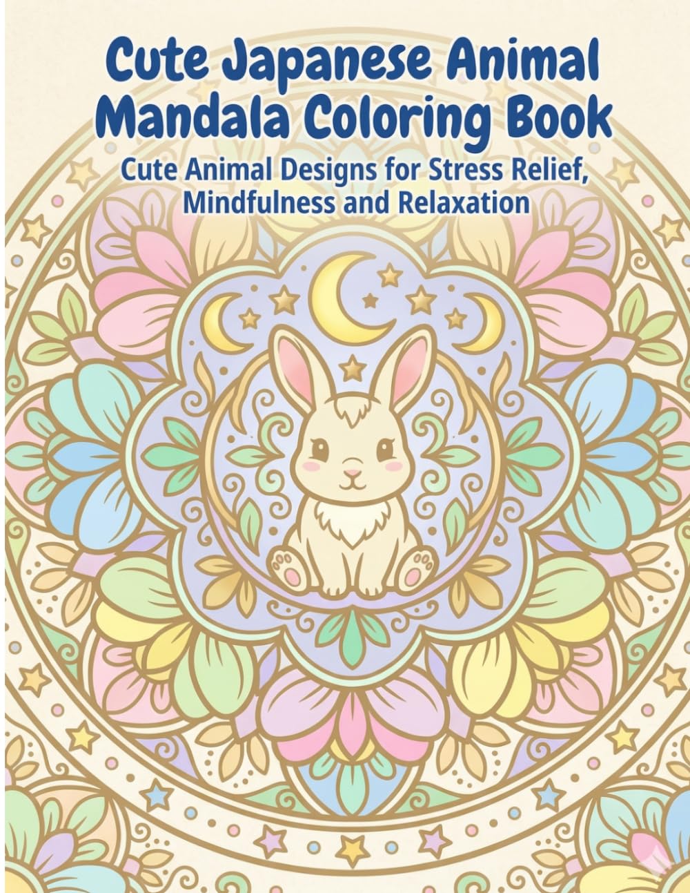 Cute Japanese Animal Mandala Coloring Book: Cute Animal Designs for Stress Relief, Mindfulness and Relaxation