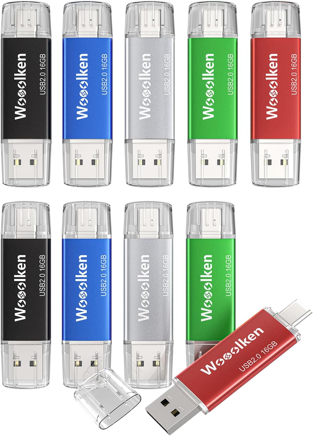 USB C Flash Drive 16GB 10 Pack,...
