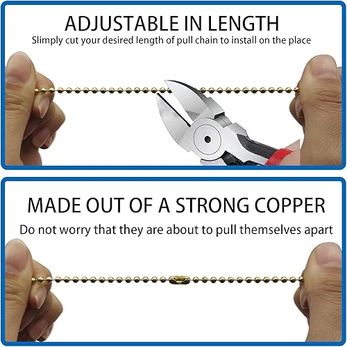 Miniatura 2 de Cadena de tracción de ventilador de techo de 12 pulgadas con bombilla decorativa esmerilada de 0.12 pulgadas y cadenas extensoras de cable de