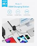 Anker Charging Station (100W), 9-in-1 USB-C Power Strip with 300J Surge Protection, for iPhone 15 and MacBook, 5 ft Flat Cable and Plug, 4 USB-C and 2 USB-A Ports, 3 AC Outlets, for Home, Office