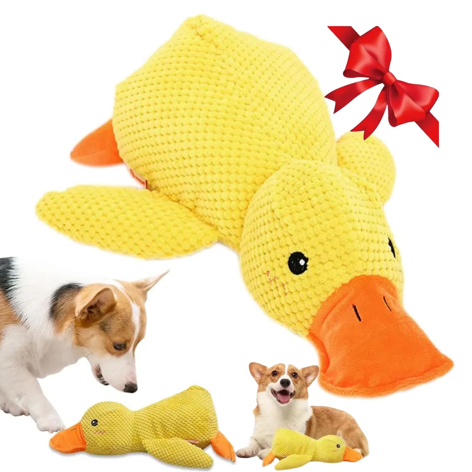 Koujut 2025 Upgraded Dog Toys, Dog Toys for Aggressive Chewers, Duck Dog Toy, Durable Dog Calming Duck Dog Toys, Dog Toys for Large Dogs, Yellow
