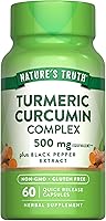Vista 1 de Nature's Truth Turmeric Curcumin with Black Pepper Extract 500mg 60 Capsules Non-GMO and Gluten Free Complex Supplement