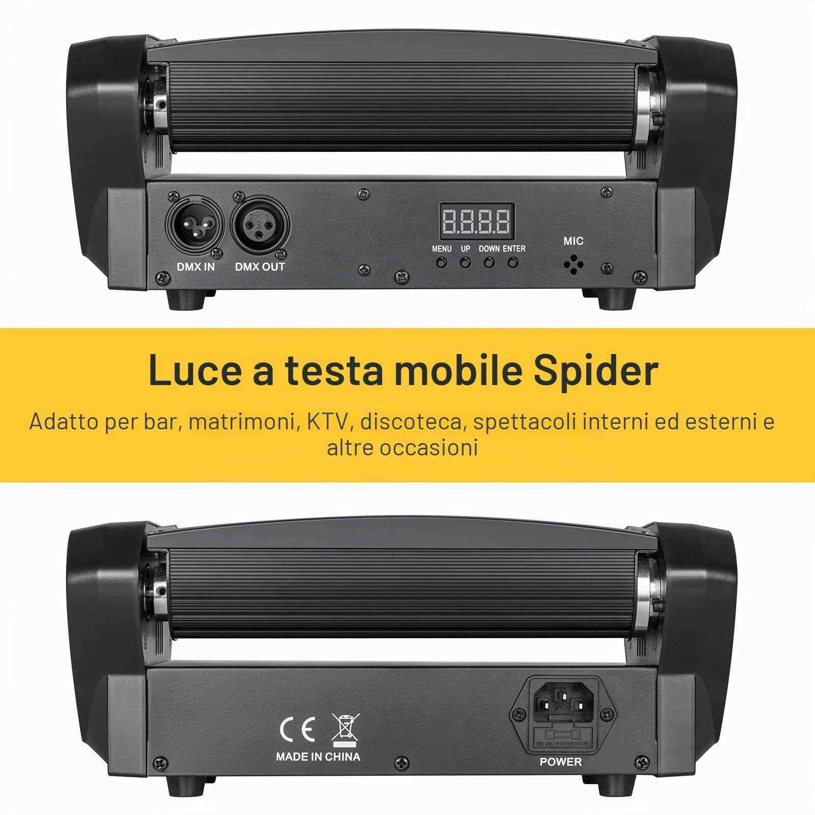 Luce LED da palcoscenico Spider Moving Head RGBW luce partito musicale/controller Dj 512 Dmx luce per bar club party discoteca dance floor LED spettacolo palcoscenico