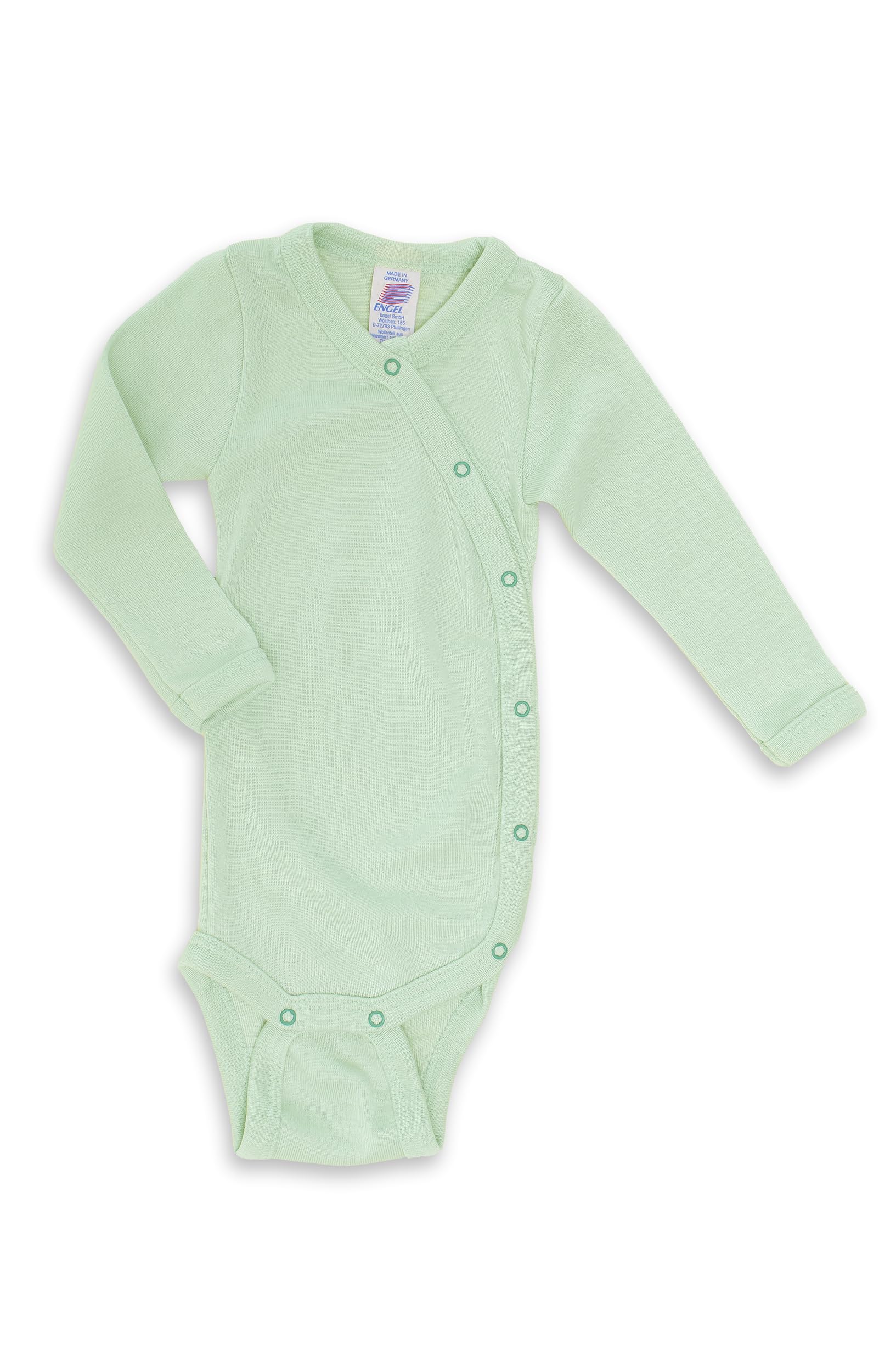 Engel, Baby Wickelbody langarm, 70% Wolle, 30% Seide ( Pastelmint, 62-68