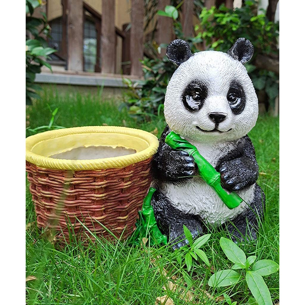 JJJ Ozdoby do dekoracji ogrodu na zewnątrz czerwona panda kwiat zbiornik willa balkon taras rośliny doniczkowe (kolor: B)
