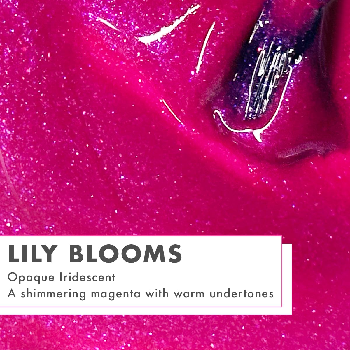 Olive & June Long Lasting Nail Polish | Plump Gel-Like Finish No Lamp Needed | Lasts up to 10 days | Salon-Quality 15-Free Vegan & Cruelty-Free Chip-Resistant | Lily Blooms Shimmering Magenta