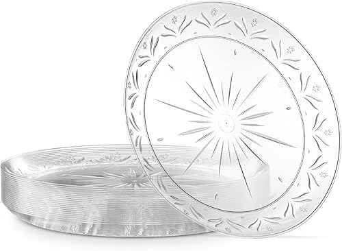 Miniatura 9 de PLASTICPRO Plato de fiesta de plástico duro desechable de 6 pulgadas de peso pesado, transparente, tamaño de postre, paquete de 80