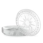PLASTICPRO 7\'\' inch Premium Heavy Weight Crystal Clear Disposable Hard Plastic Party Plate Pack of 80