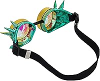 Vista 97 de Gafas caleidoscopio para raves trippy psicodélico steampunk con lentes de cristal de difracción de prisma arcoíris Negro