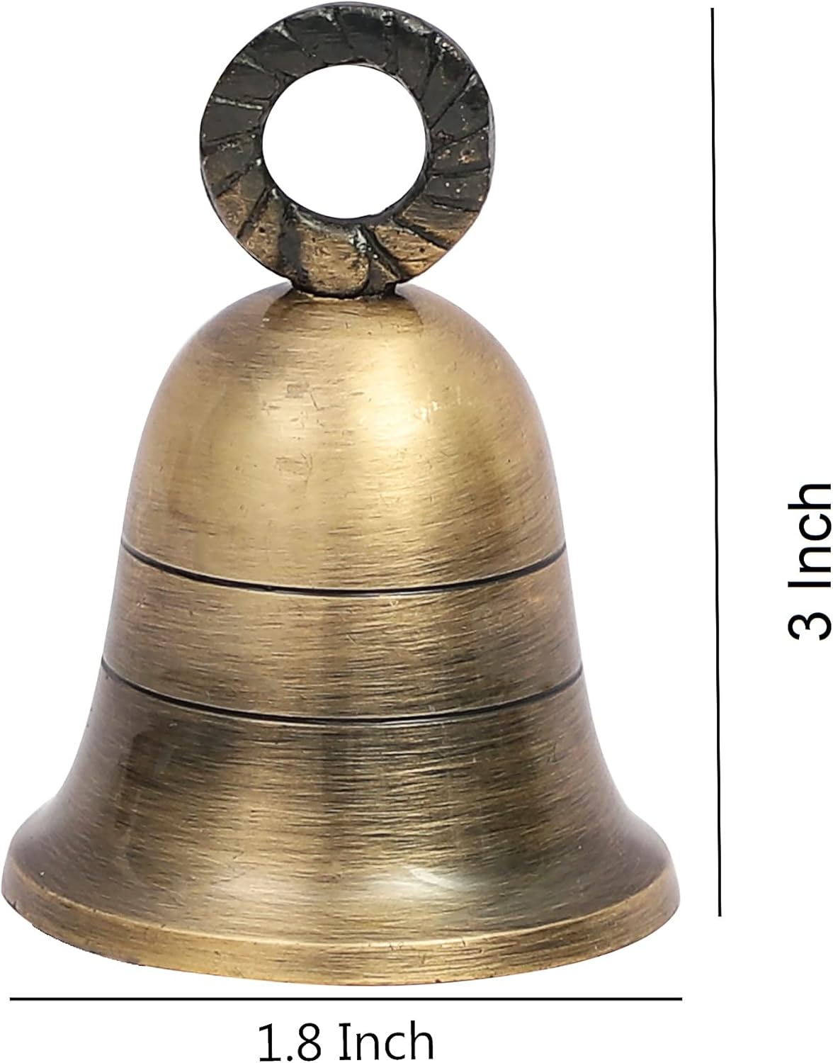 Indian Brass Bells Jingle Bells for Home Door Décor, Crafts, Chimes, Décor, Cow Pet Bells,Craft Bells for Decorations Jingle Bells with Hanging Loop (6, Plain)