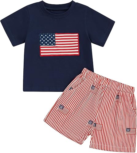 Sprifallbaby 4th of July Baby Boy Outfit Fourth of July Popsicle Short Sleeve T-