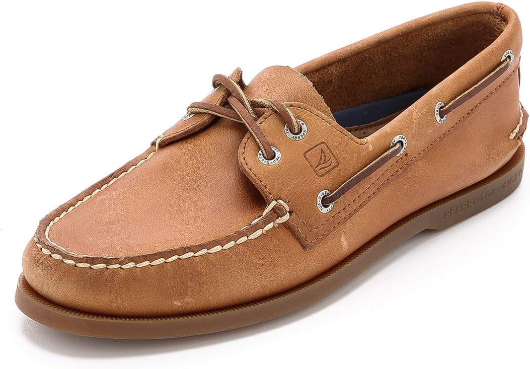 Men's Authentic Original 2-Eye Leather Boat Shoe, Sahara, 10.5