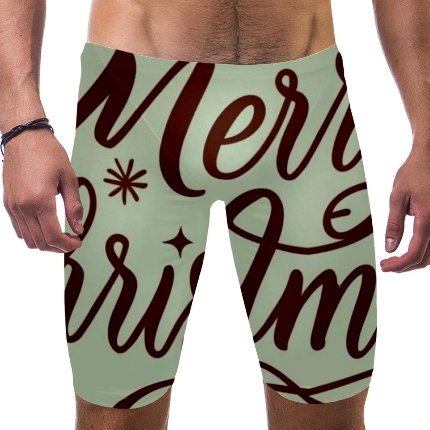 Happy Christmas Boys' Swim Jammers Youth Competitive Swim Team Suit Quick Dry Athletic Swimming Shorts