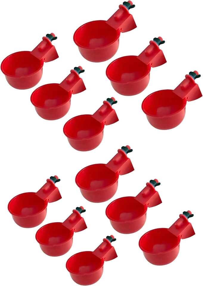 Kit 12 Bebedouro Para Aves Controle Automatico Nivel de Agua Ideal Para Galinheiro Fazenda Gaiola (K12PET1-VERM)