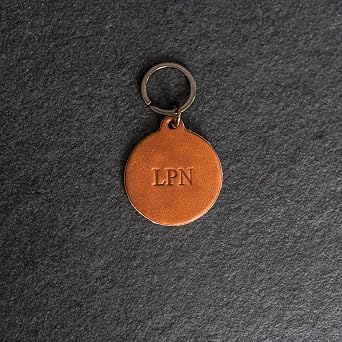 Ox & Pine Personalized Leather Circle Keychain