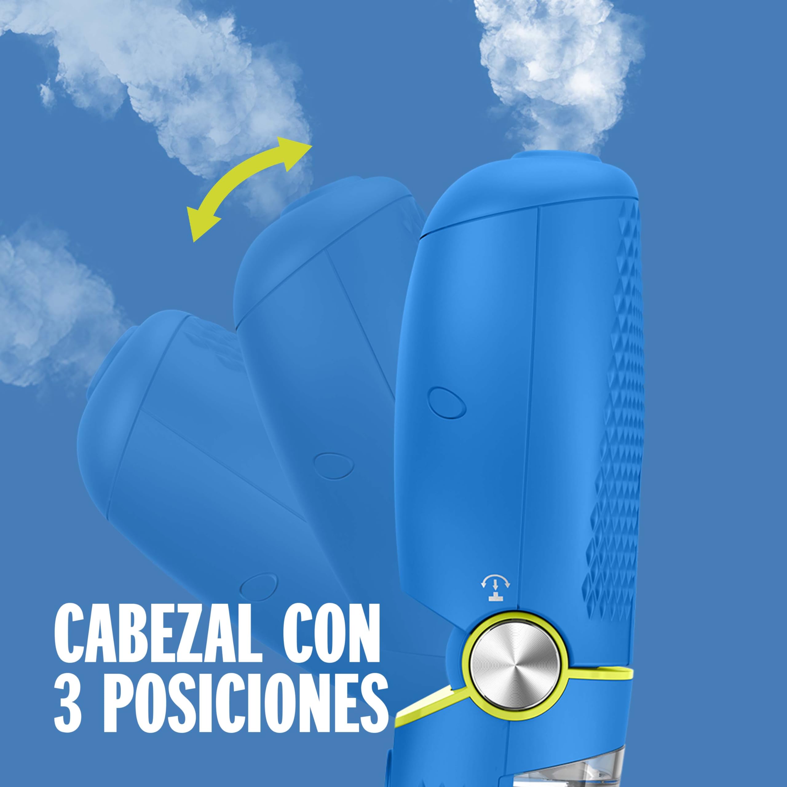 Conair GSC24BLE Plancha de vapor vertical Power Steam, Compacta y ligera, Ideal para viajar, Elimina el 99,9% de las bacterías, Calentamiento rápido, Potencia de 1100 W, Color Azul