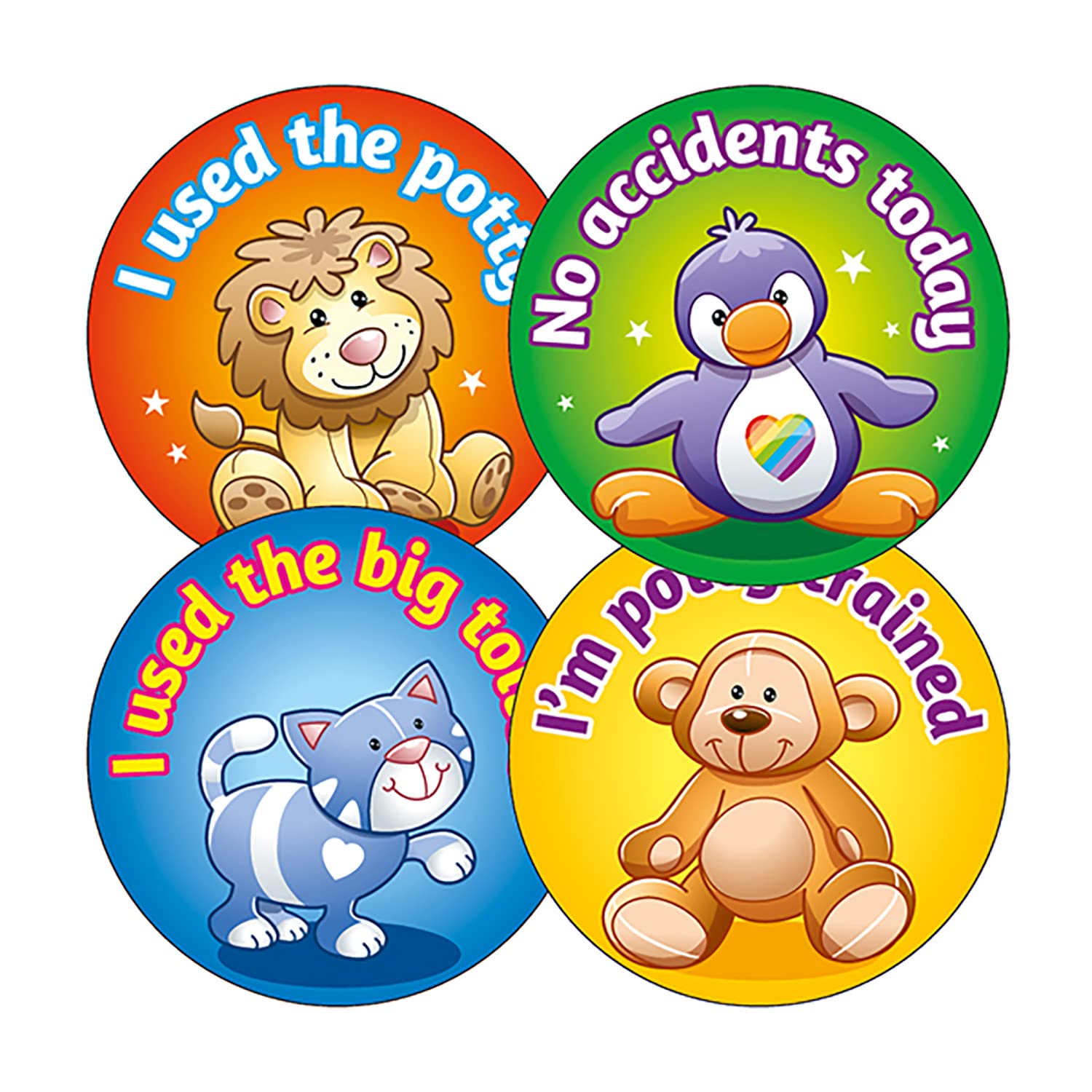 100 Potty Toilet Training Childrens Kids Nursery Reward Stickers 32mm Brainwaves Primary Teaching Services