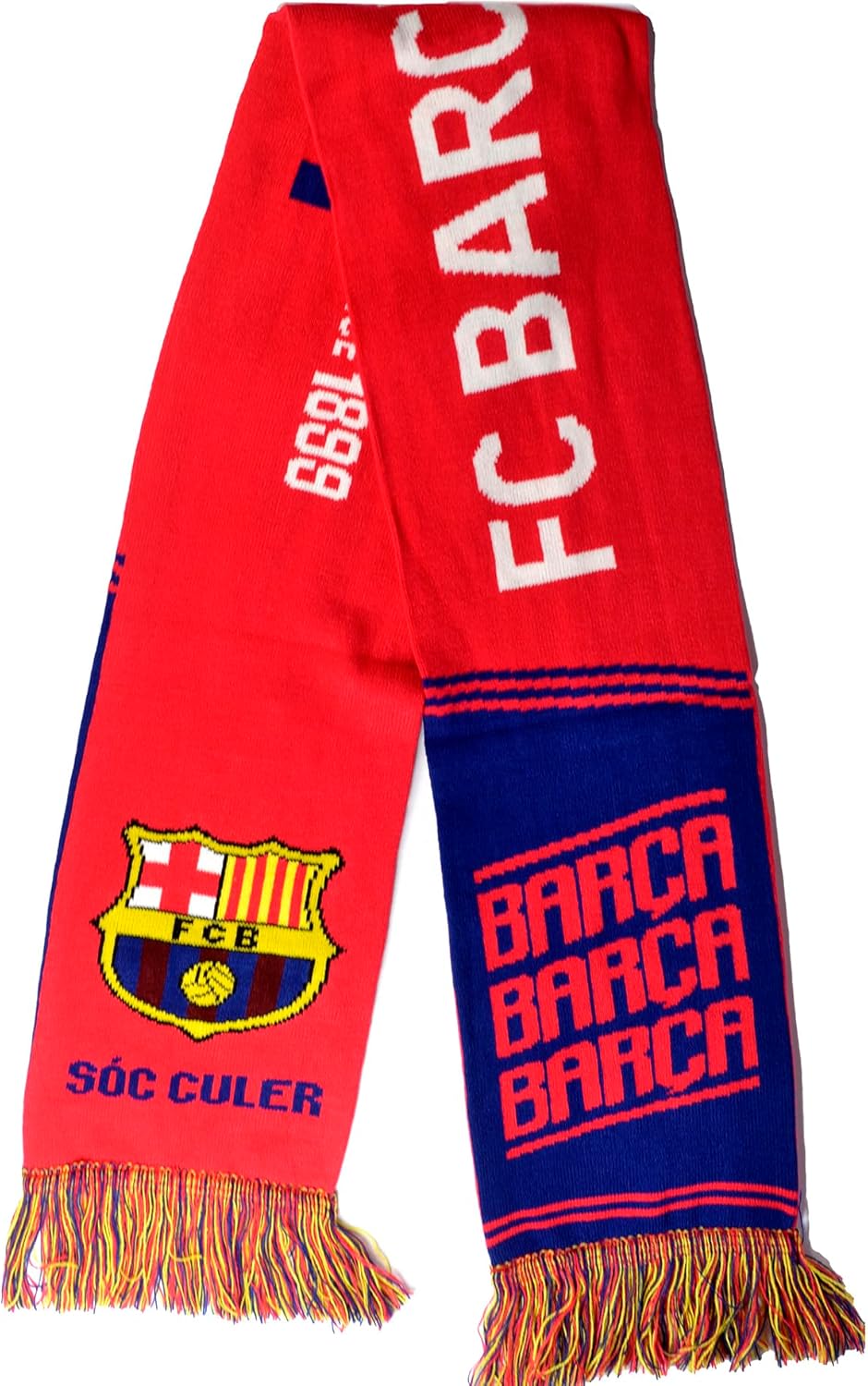 Hy-Pro Officially Licensed FC Barcelona Scarf - HD Jacquard Football Fan Scarf with Iconic Club Branding - Red