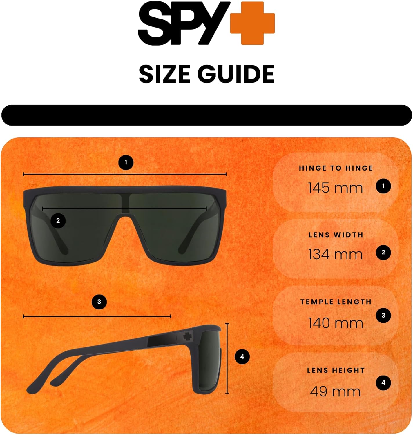 Spy FLYNN Square Sunglasses for Men +BUNDLE with ACCESSORY EYEWEAR KIT