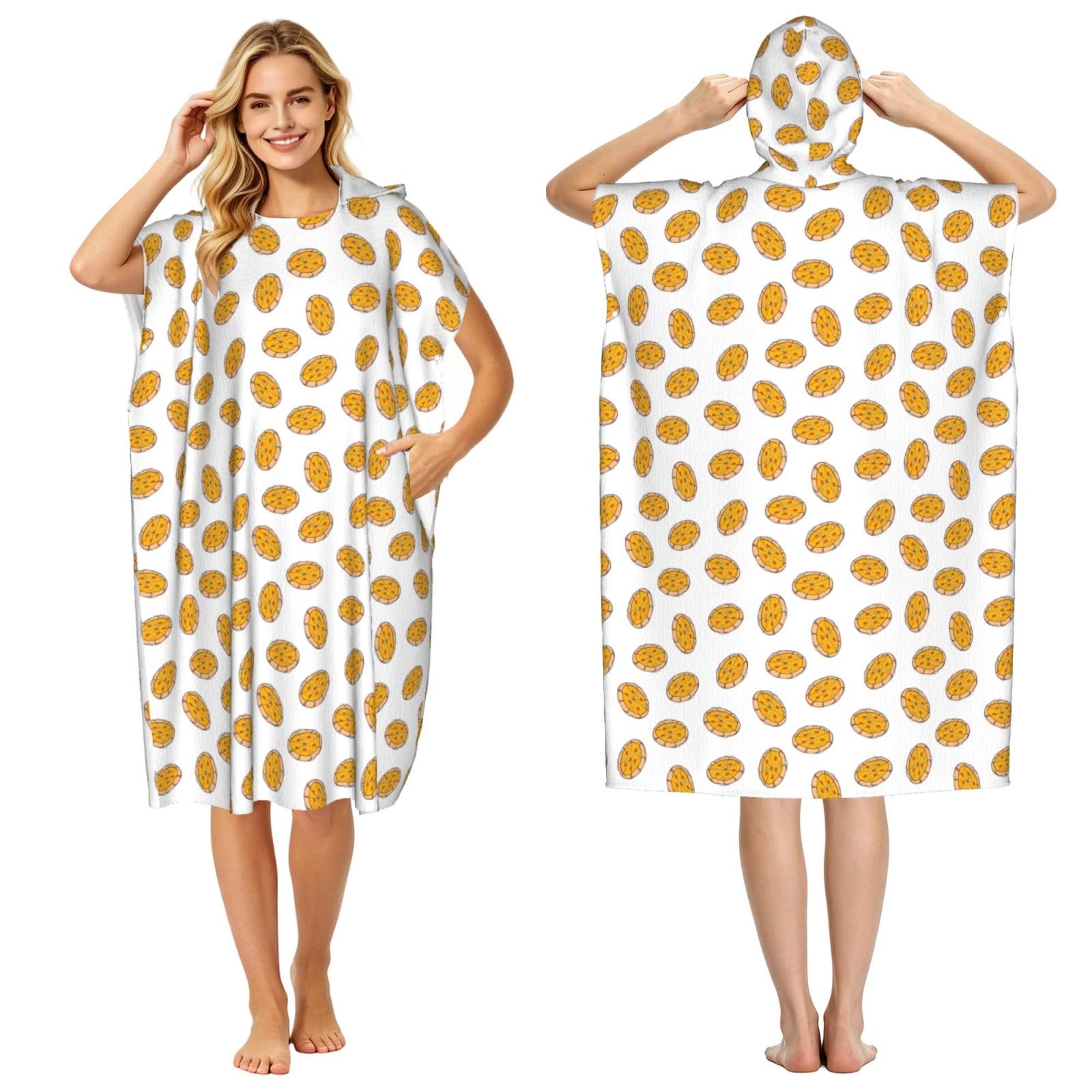 Noble Ren A Whole Pizza Adult Hooded Beach Towel Swimming Cover Outdoor Wearable Towels Bath Bathrobe Cape Quick Drying