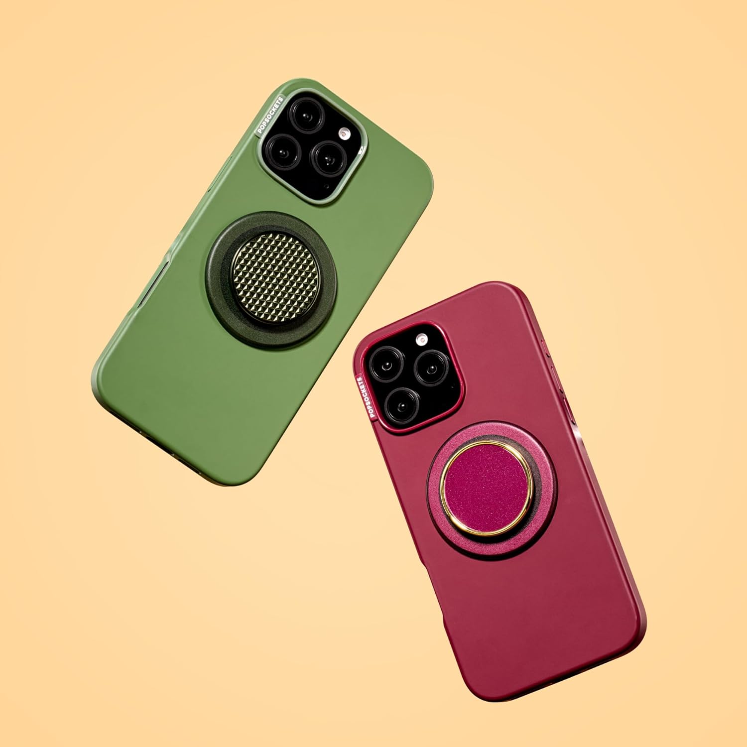 PopSockets iPhone 16 Pro Max Phone Case with MagSafe, Wireless Charging Compatible, Red - Oxblood