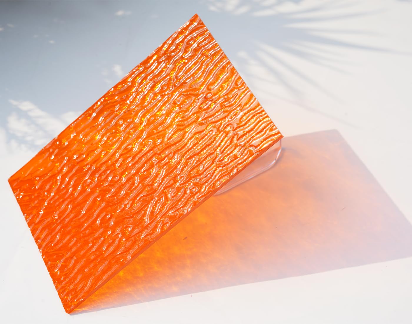 Texturierte transparente Glasplatten – 10 Stück Gelb & Orange gemischt, 10,2 x 15,2 cm für DIY-Bastelarbeiten, Mosaike, Buntglas-Projekte, klare farbige Mosaik-Stücke für Dekoration