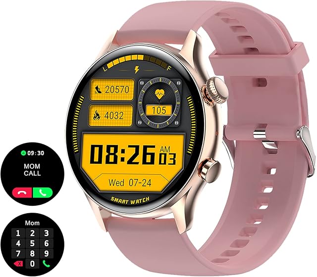 weelikeit Smart Watch Fitness Tracker with 1.36" AMOLED Display, Bluetooth Calling Watch