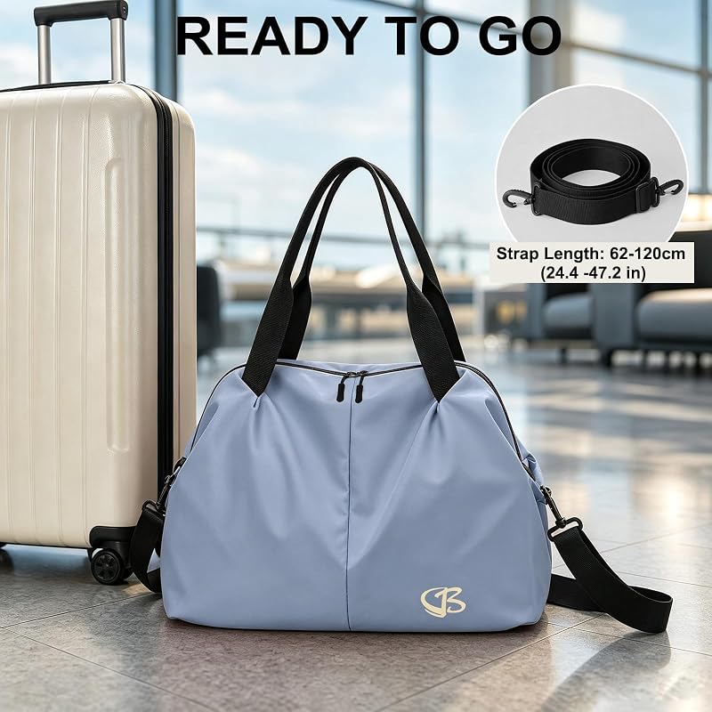 Vllcsla Fitness Bag for Women Small Blue – Blue gym and weekend bag